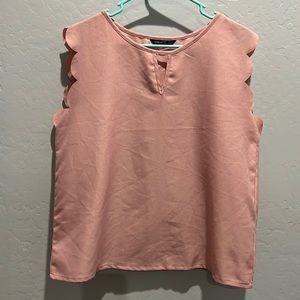 Shein XL Pink Scalloped Sleeve Top
